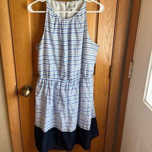 Old Navy Women's Blue and White Striped Sleeveless Dress